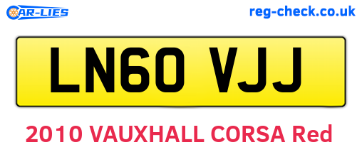 LN60VJJ are the vehicle registration plates.