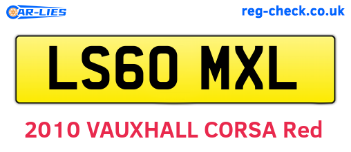 LS60MXL are the vehicle registration plates.