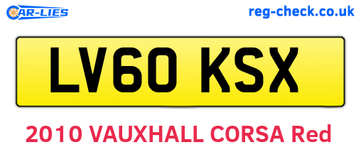 LV60KSX are the vehicle registration plates.