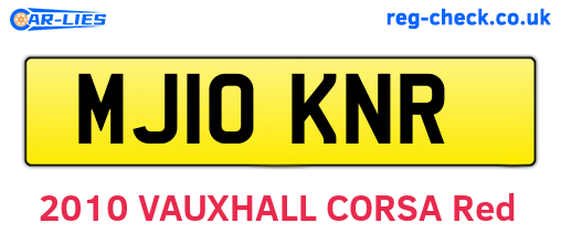 MJ10KNR are the vehicle registration plates.