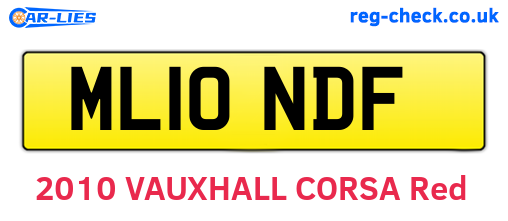 ML10NDF are the vehicle registration plates.