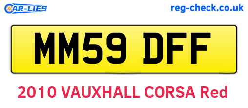 MM59DFF are the vehicle registration plates.