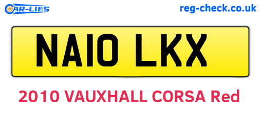 NA10LKX are the vehicle registration plates.