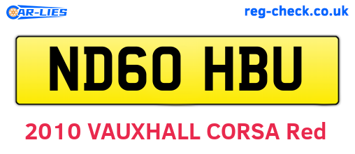 ND60HBU are the vehicle registration plates.