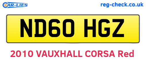 ND60HGZ are the vehicle registration plates.