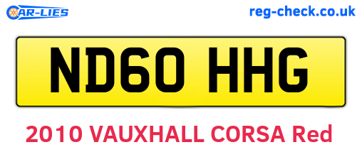 ND60HHG are the vehicle registration plates.