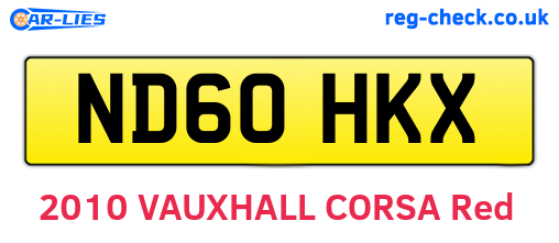 ND60HKX are the vehicle registration plates.