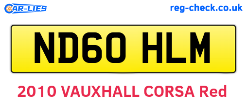 ND60HLM are the vehicle registration plates.