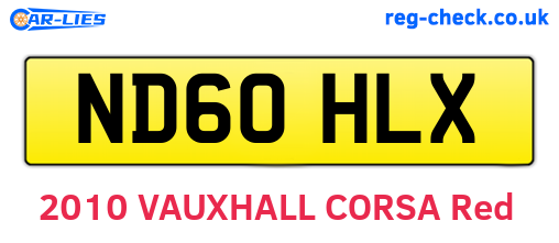 ND60HLX are the vehicle registration plates.