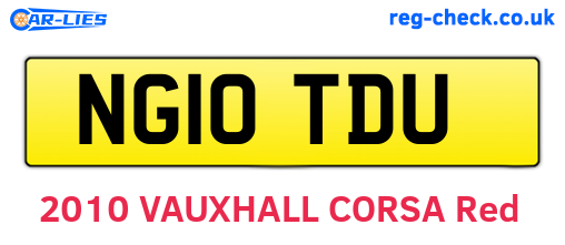 NG10TDU are the vehicle registration plates.
