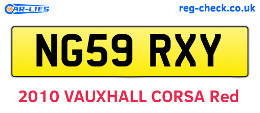 NG59RXY are the vehicle registration plates.