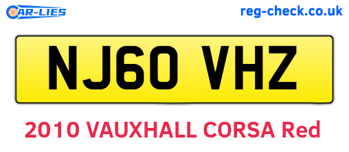 NJ60VHZ are the vehicle registration plates.