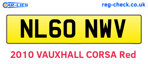 NL60NWV are the vehicle registration plates.