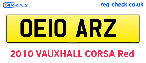 OE10ARZ are the vehicle registration plates.