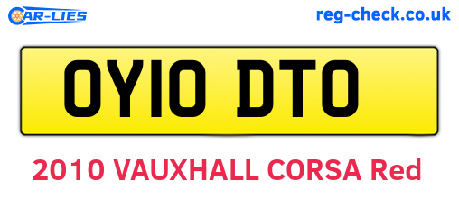 OY10DTO are the vehicle registration plates.