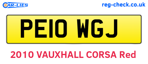 PE10WGJ are the vehicle registration plates.