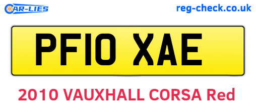PF10XAE are the vehicle registration plates.