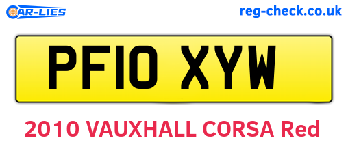 PF10XYW are the vehicle registration plates.