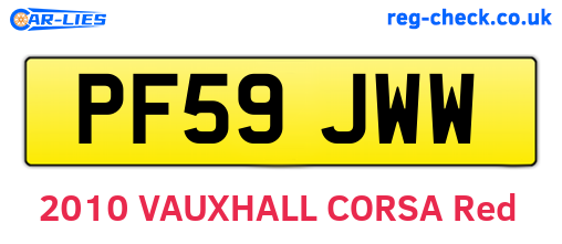 PF59JWW are the vehicle registration plates.