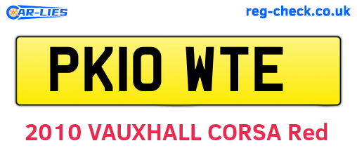 PK10WTE are the vehicle registration plates.