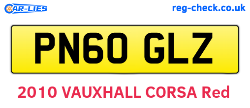 PN60GLZ are the vehicle registration plates.