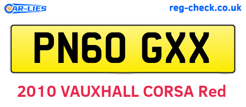 PN60GXX are the vehicle registration plates.