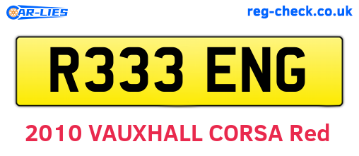 R333ENG are the vehicle registration plates.