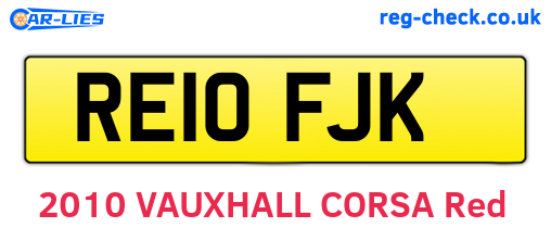 RE10FJK are the vehicle registration plates.