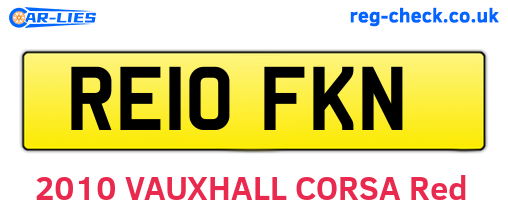 RE10FKN are the vehicle registration plates.