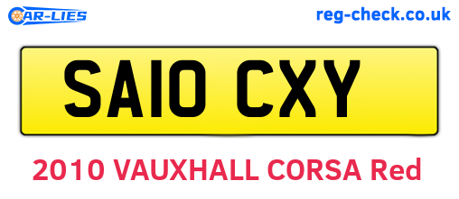 SA10CXY are the vehicle registration plates.
