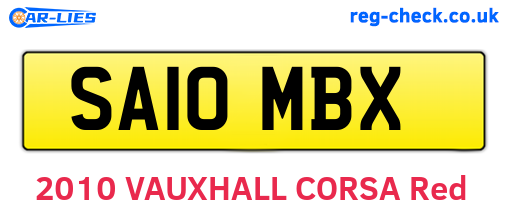SA10MBX are the vehicle registration plates.