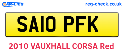 SA10PFK are the vehicle registration plates.