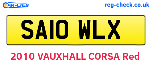 SA10WLX are the vehicle registration plates.