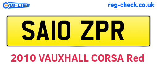SA10ZPR are the vehicle registration plates.