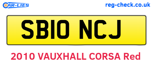 SB10NCJ are the vehicle registration plates.