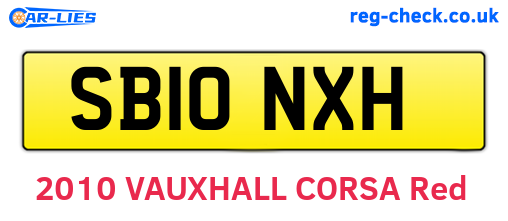 SB10NXH are the vehicle registration plates.