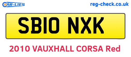 SB10NXK are the vehicle registration plates.