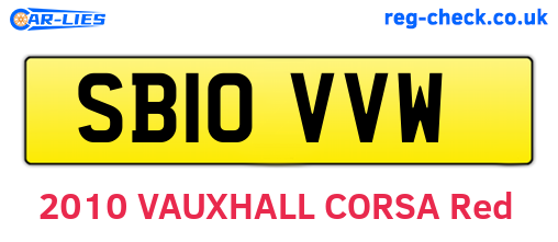 SB10VVW are the vehicle registration plates.