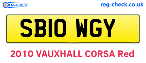 SB10WGY are the vehicle registration plates.