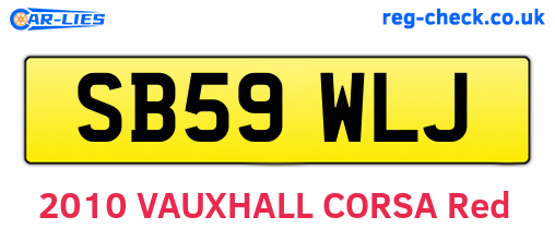 SB59WLJ are the vehicle registration plates.
