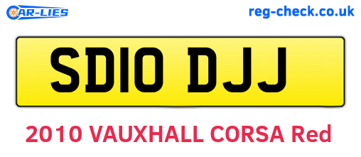SD10DJJ are the vehicle registration plates.