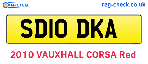 SD10DKA are the vehicle registration plates.