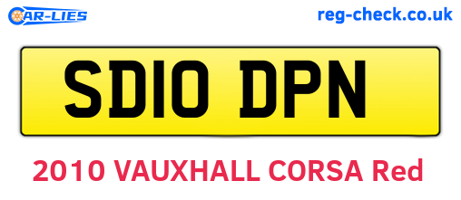 SD10DPN are the vehicle registration plates.