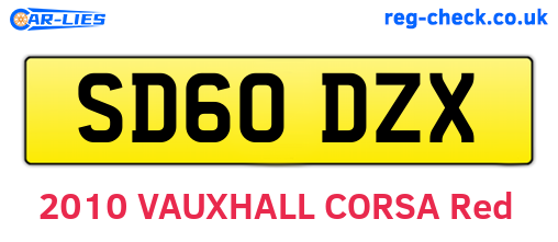 SD60DZX are the vehicle registration plates.