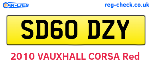 SD60DZY are the vehicle registration plates.