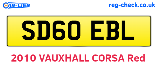 SD60EBL are the vehicle registration plates.