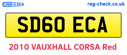 SD60ECA are the vehicle registration plates.