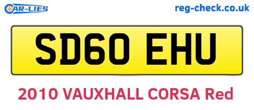 SD60EHU are the vehicle registration plates.