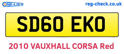 SD60EKO are the vehicle registration plates.