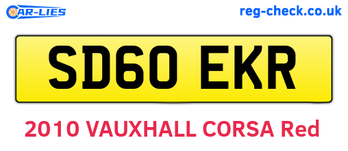 SD60EKR are the vehicle registration plates.